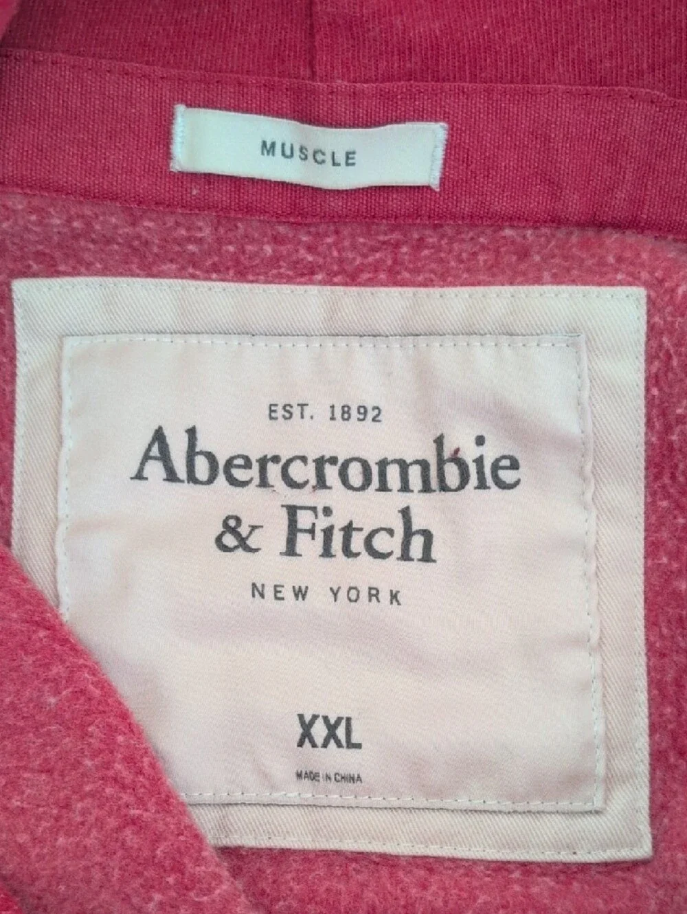 ABERCROMBIE & FITCH Full-Zip Hoodie Red Cozy Size XXL - Picture 5 of 10